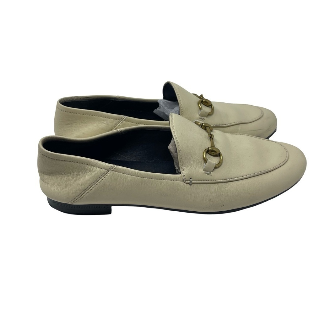 GUCCI Brixton Leather Horsebit Loafers in Mystic White 37.5
$990